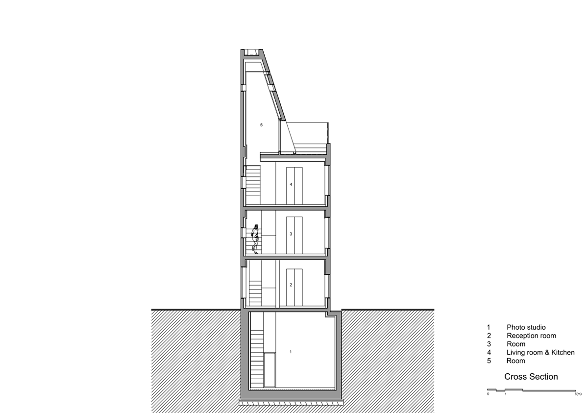 Moon Hoon completes Dogok Maximum mixed-use narrow house in Seoul with randomly drawn windows
