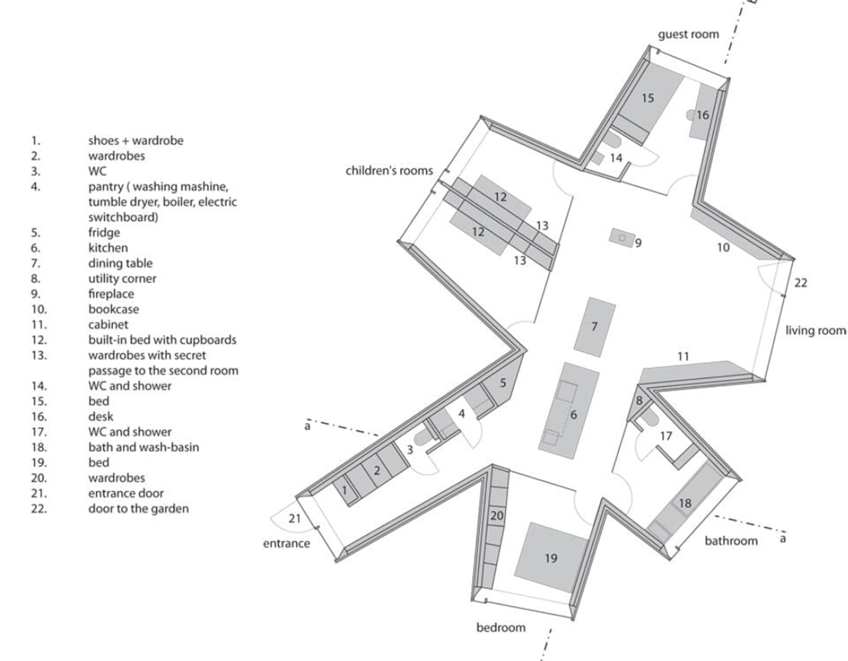 This branched tree-like house creates a chameleon effect in its surrounding
