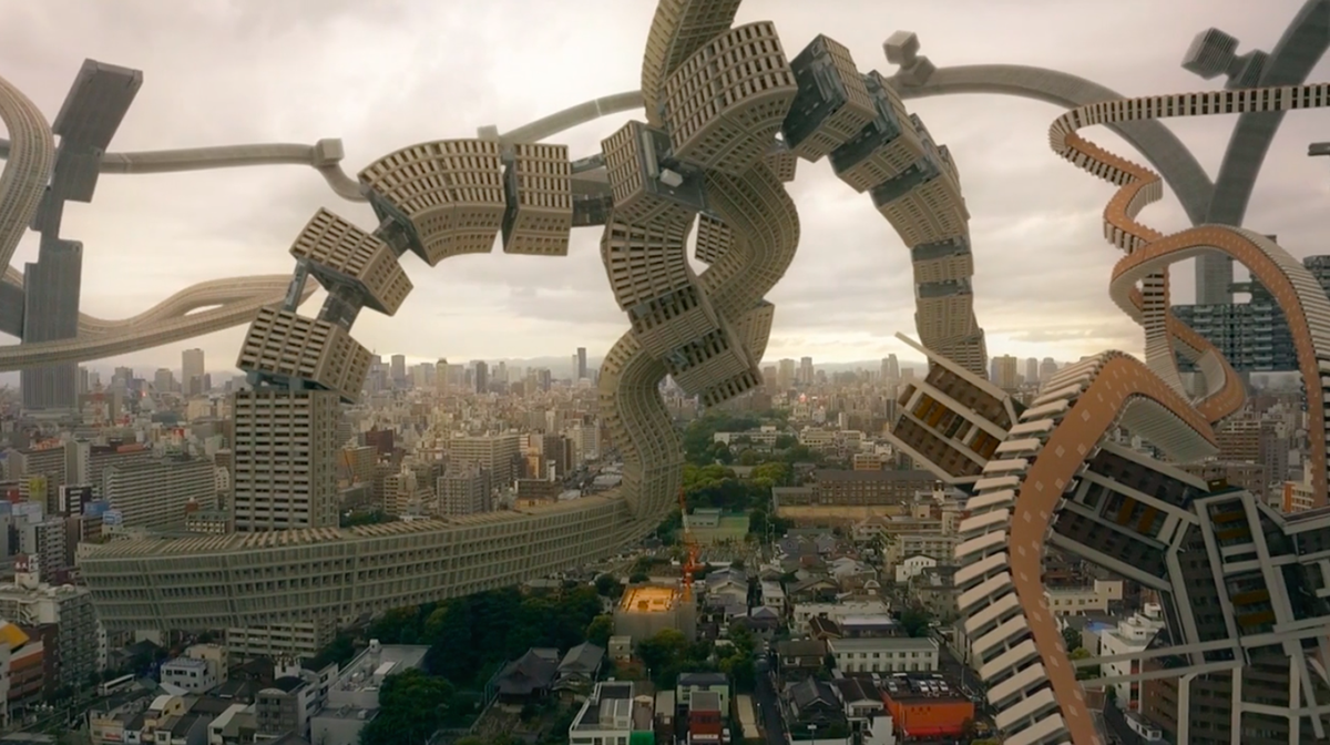 AUJIK’s ’Spatial Bodies’ depicts urban landscapes and architectural bodies as living organisms