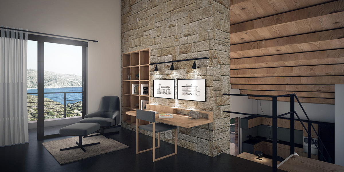 Datca House made of local stone in Turkey designed by Motto Architecture