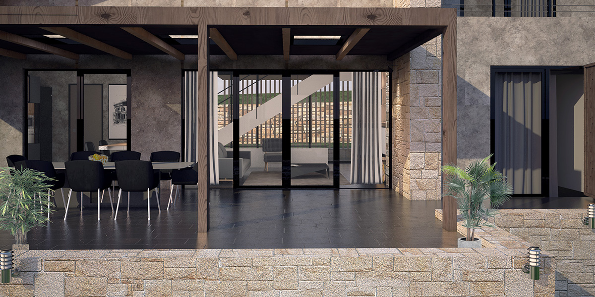 Datca House made of local stone in Turkey designed by Motto Architecture