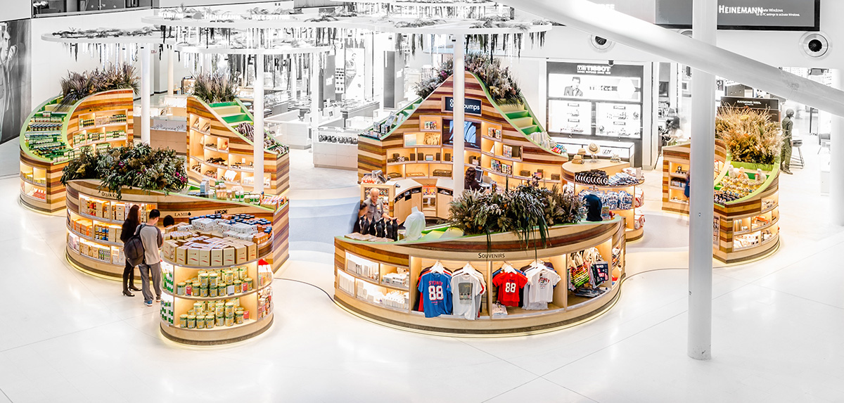LAVA’s new regional duty free section at Sydney Airport inspired by the sandstone rock formations
