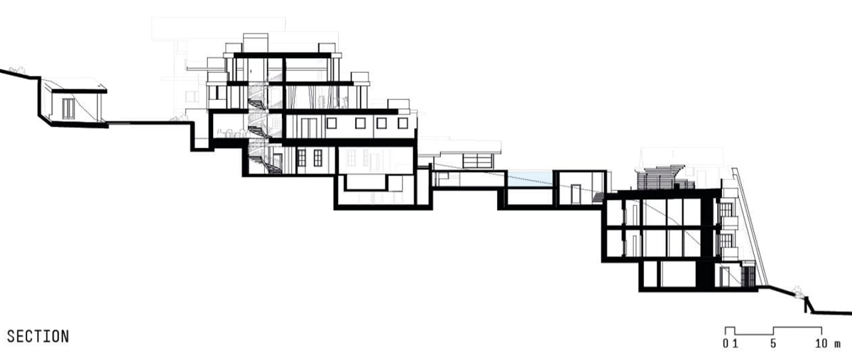 NOA’s Hubertus Hotel in Italy features cantilevering pool looking natural topography of the town