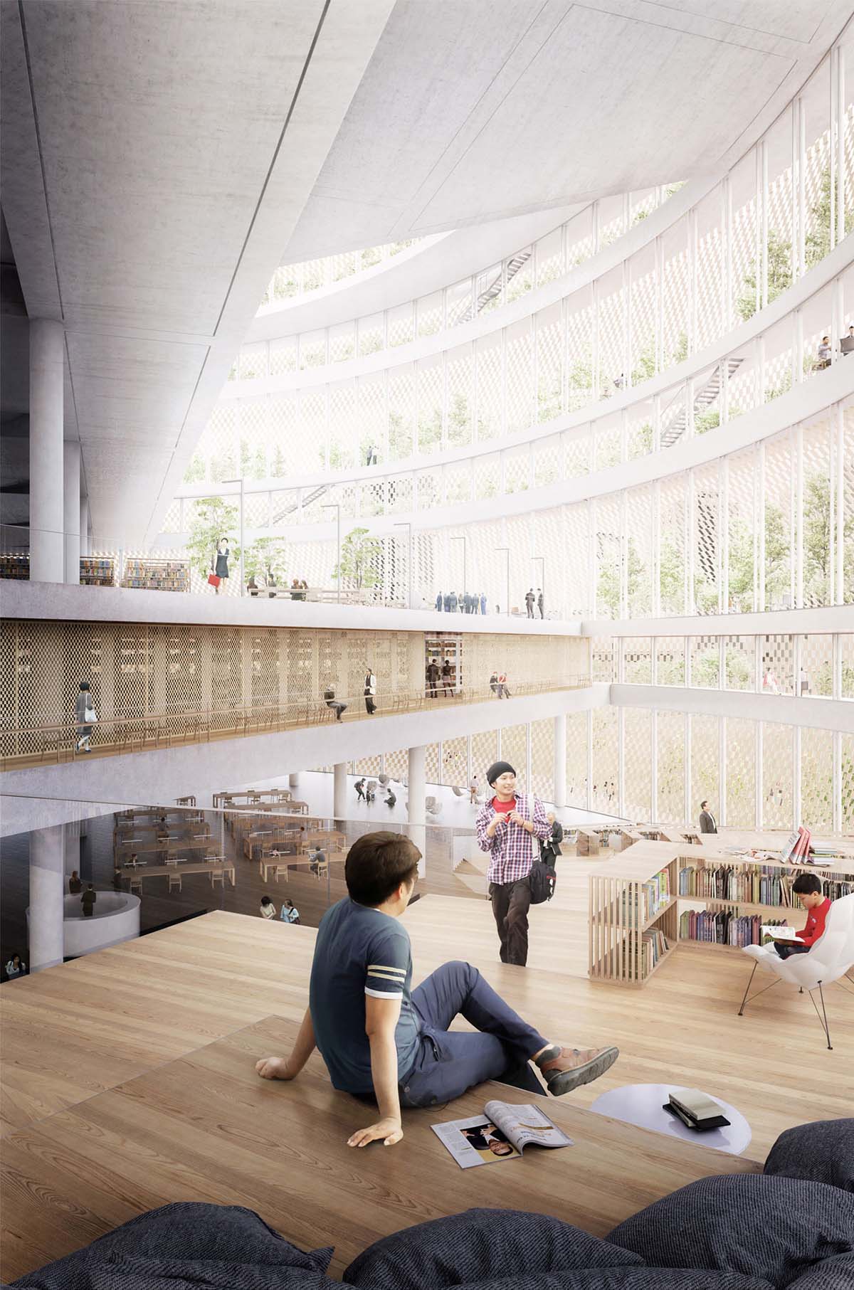 nArchitects wins Shanghai Library Competition envisioning a library as large house for all