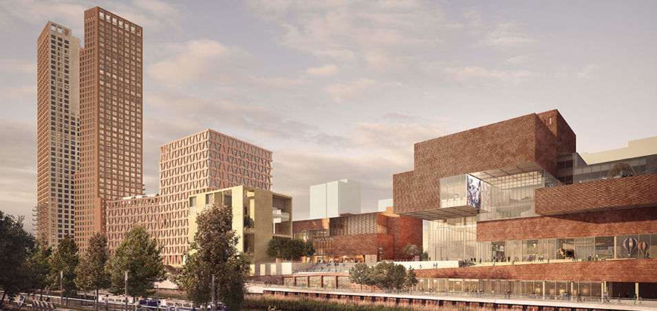 A series of red-permeable structures proposed for London by Allies and Morrison and O&rsquo;Donnell+Tuomey