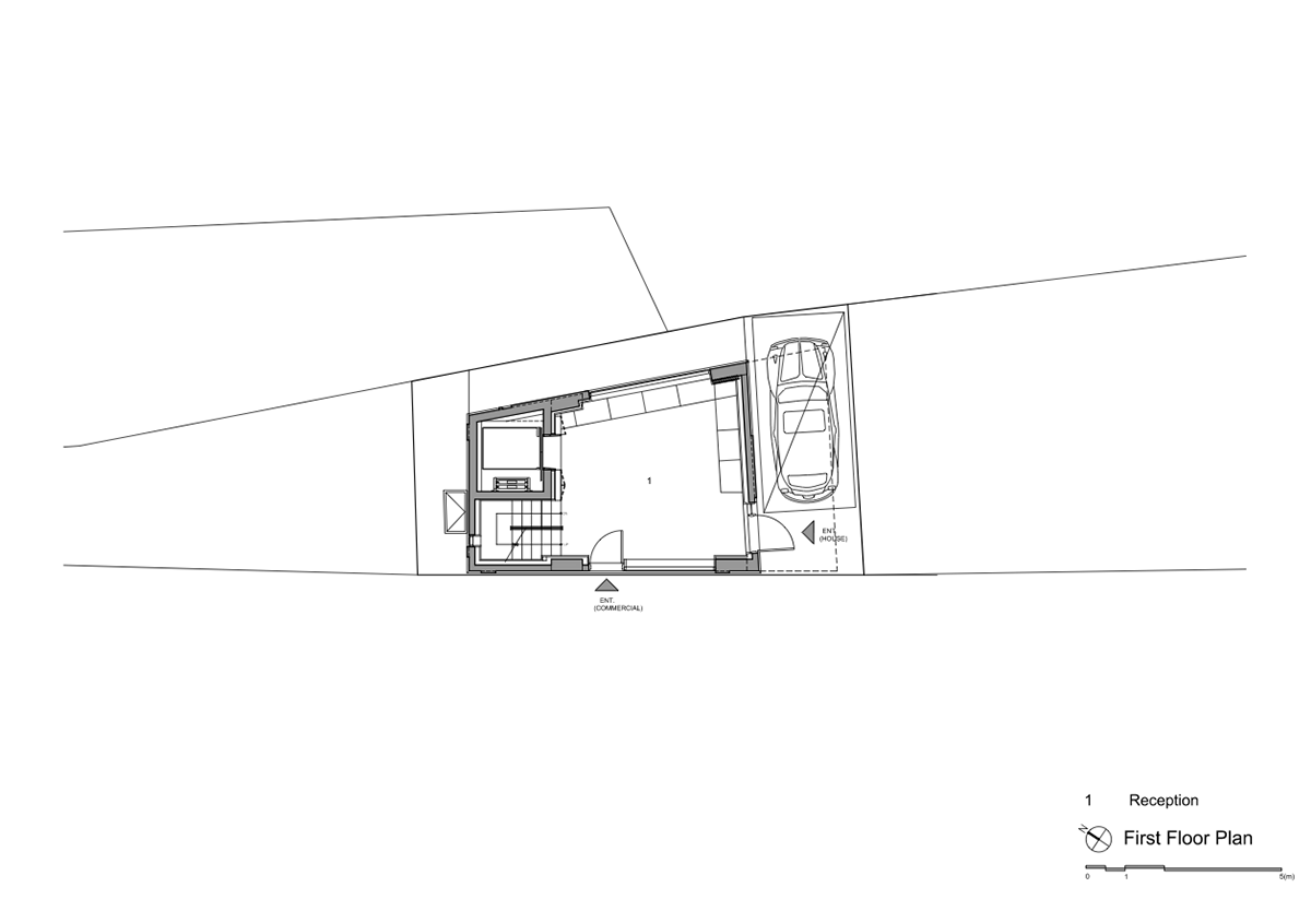 Moon Hoon completes Dogok Maximum mixed-use narrow house in Seoul with randomly drawn windows