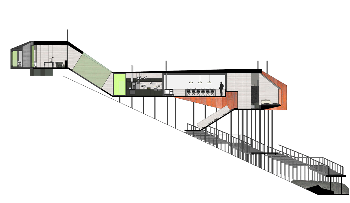 Sebastian Irarrazaval completes snake-shaped 2Y House in Chile’s wild forests