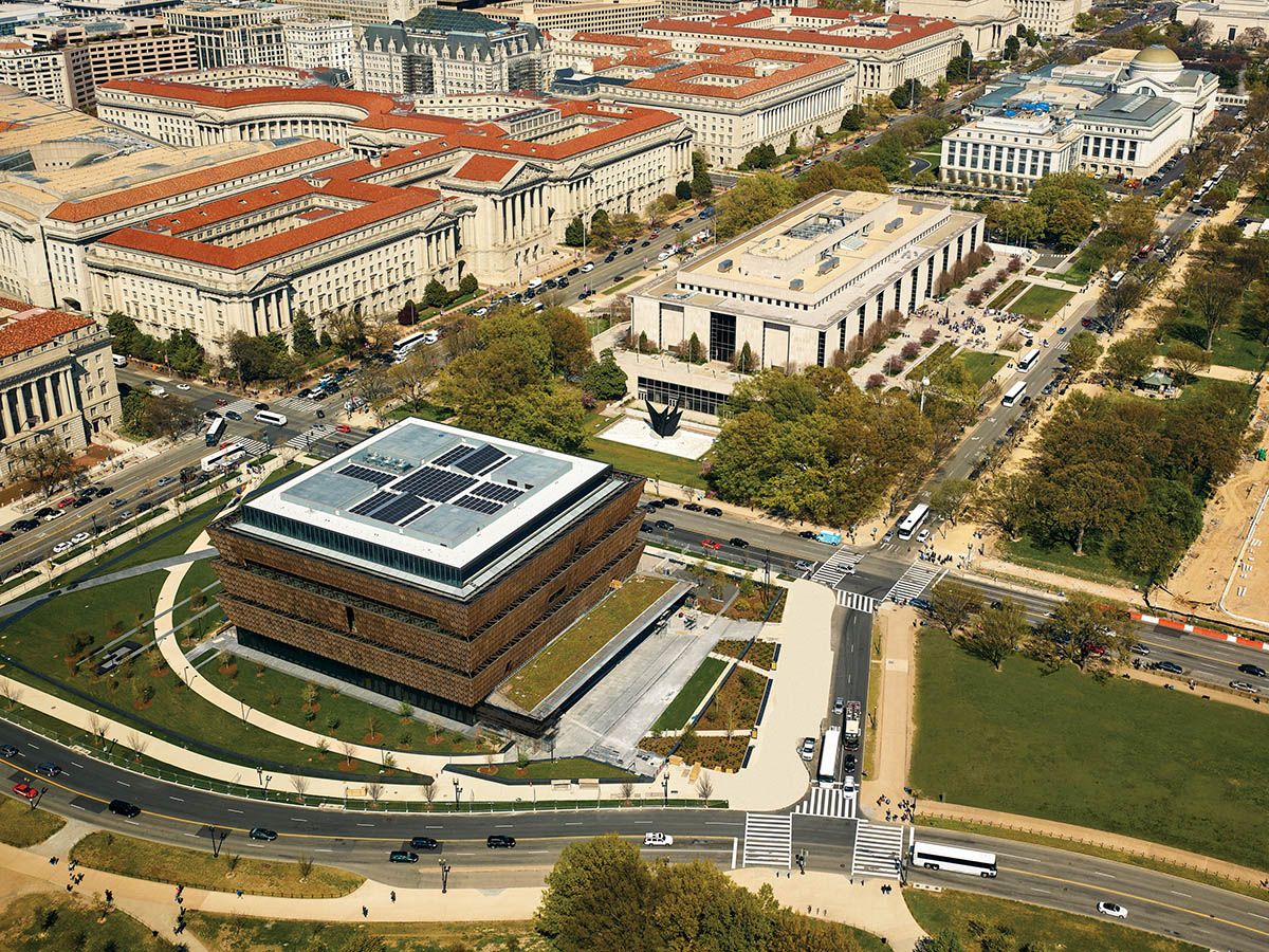 David Adjaye’s NMAAHC wrapped by ornamental bronze lattice opens next week in Washington