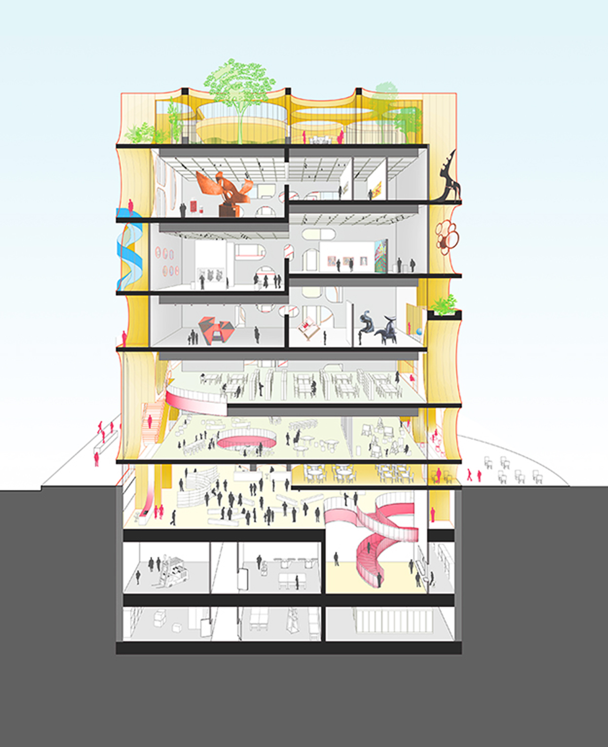 WORKac proposes open-museum for Beirut Museum of Art evoking Art Nouveau movement
