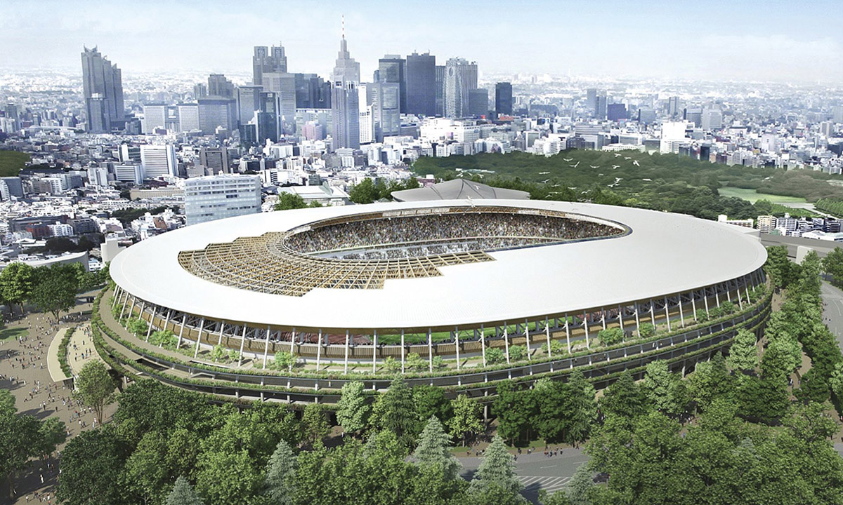 Construction works began on the Kengo Kuma-designed  Tokyo Stadium