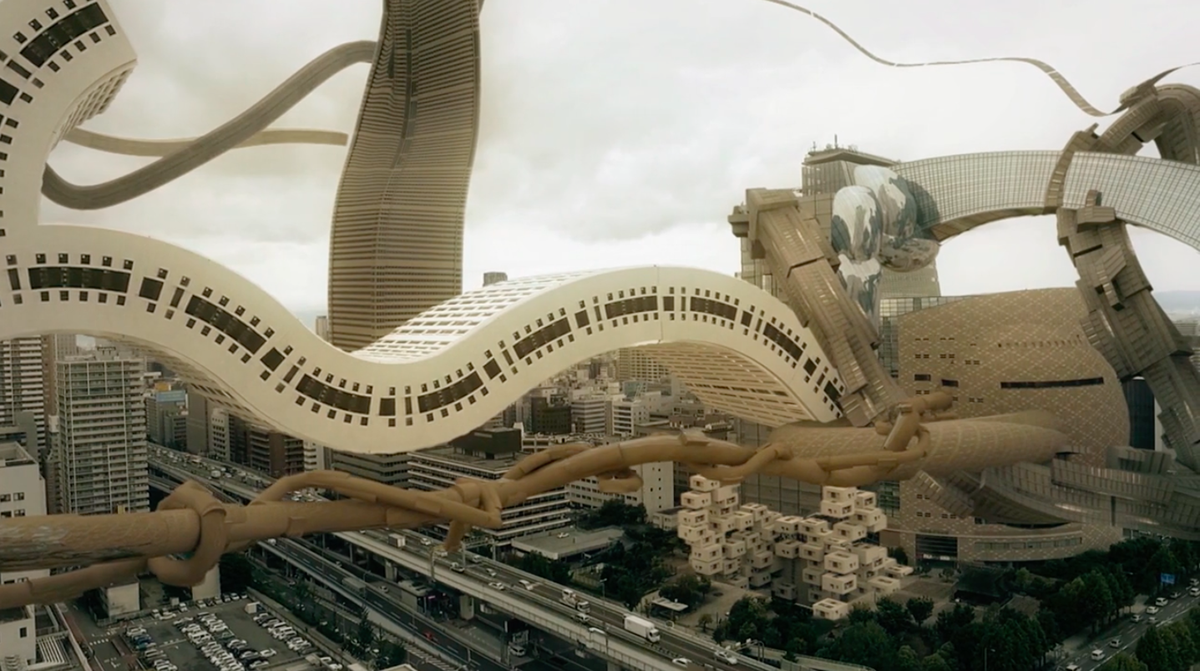 AUJIK’s ’Spatial Bodies’ depicts urban landscapes and architectural bodies as living organisms