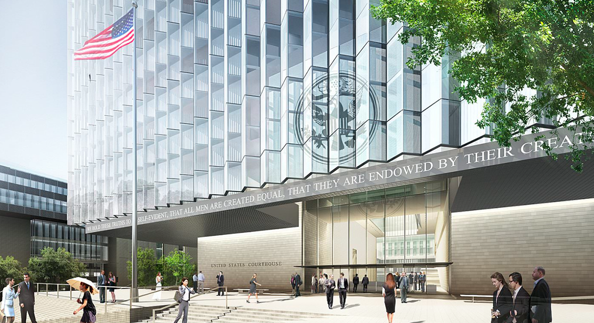 Take a virtual tour inside of the new L.A. Federal Courthouse designed by SOM