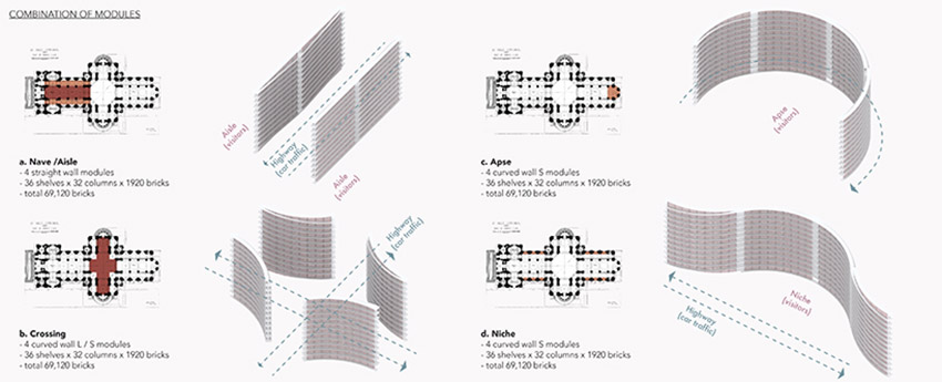 Napp Studio designs a monumental brick-shelved archive with infused lightbulbs