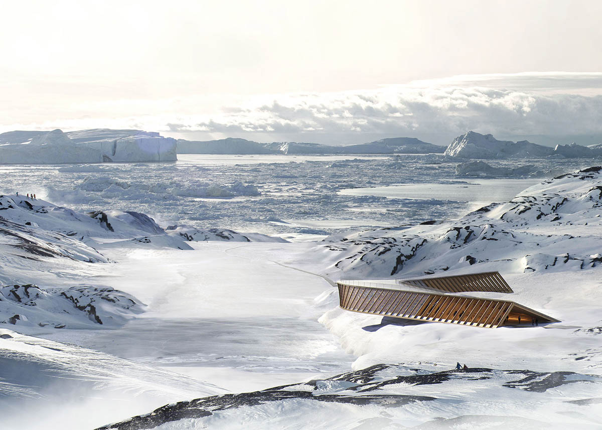 Dorte Mandrup proposes curvaceous icefiord centre in the UNESCO-protected area of Greenland