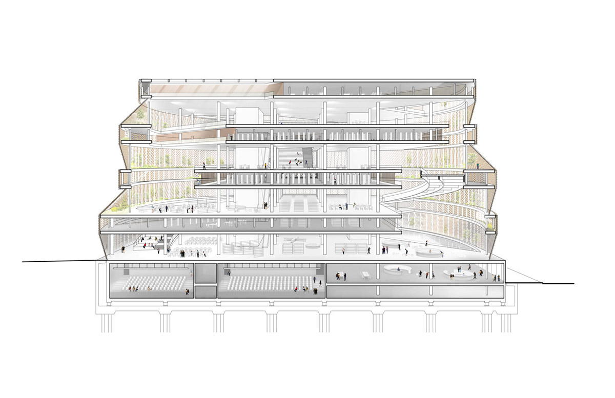 nArchitects wins Shanghai Library Competition envisioning a library as large house for all