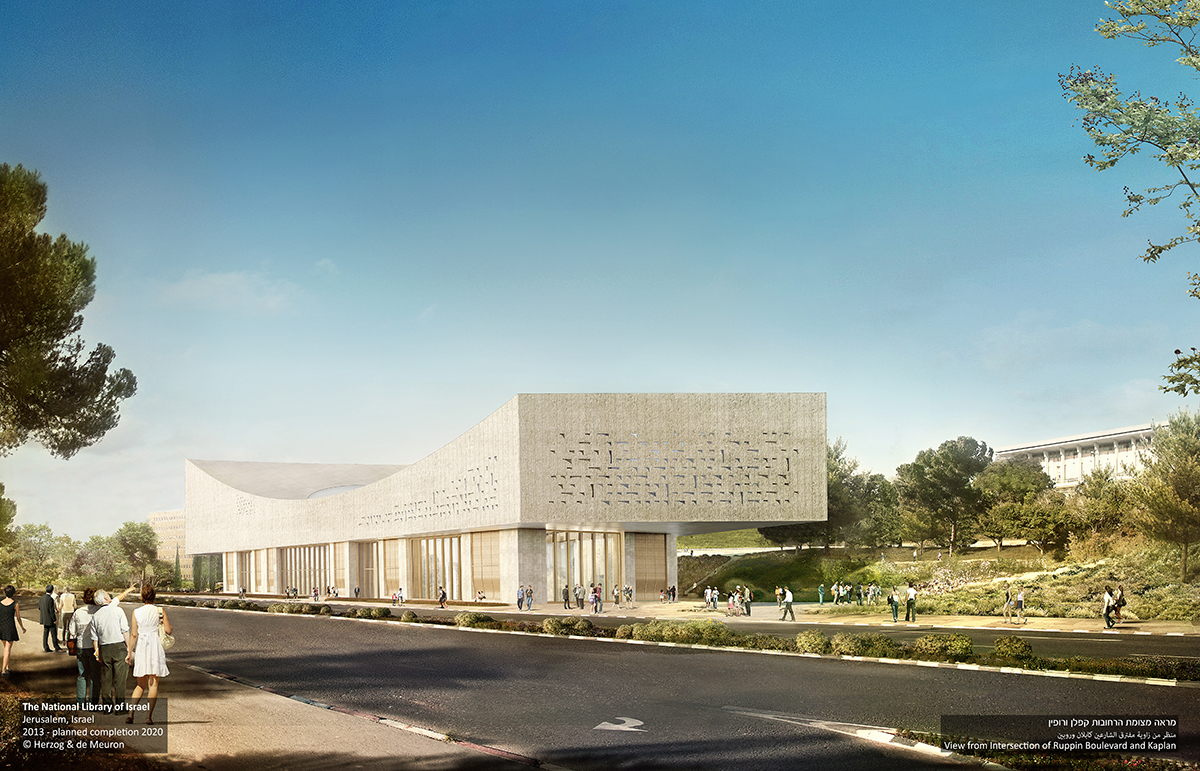 National Library of Israel designed by Herzog & de Meuron breaks