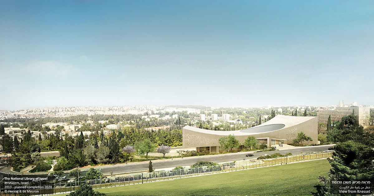 National Library of Israel designed by Herzog & de Meuron breaks