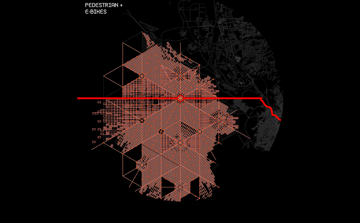 Fernando Romero envisions Mexico and USA Border with Border City over hexagonal layout