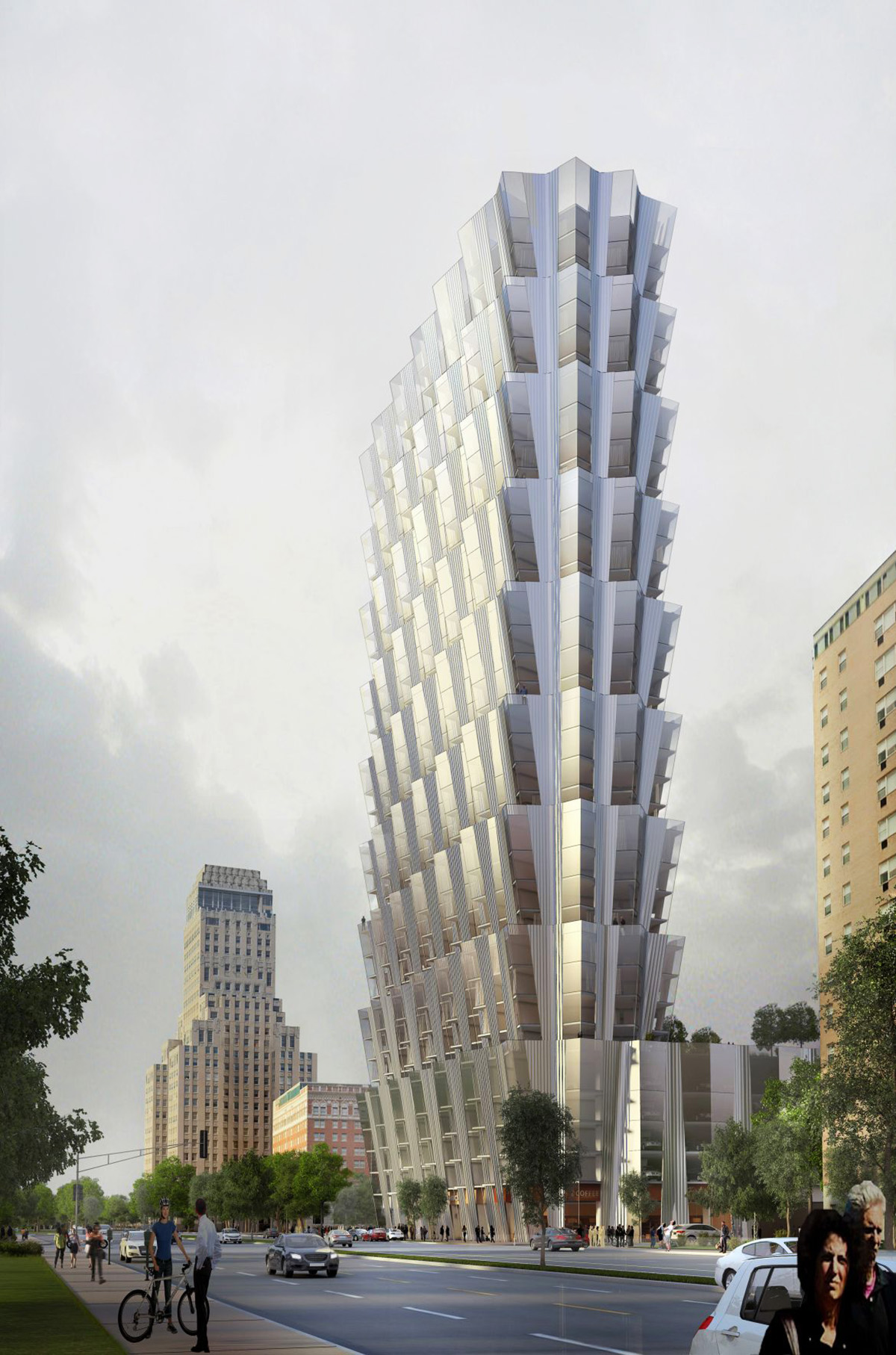 Studio Gang unveils its first flower-like tower in St. Louis