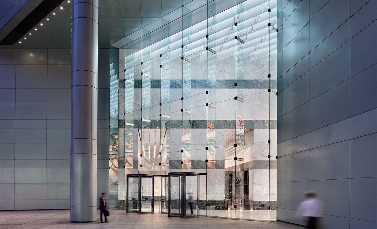 FXFOWLE redesigned entry of 599 Lexington Avenue with fully-transparent wall in New York