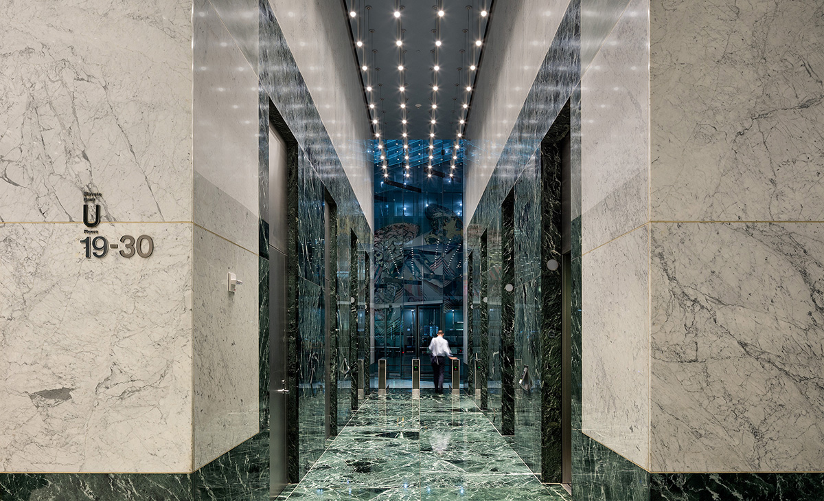 FXFOWLE redesigned entry of 599 Lexington Avenue with fully-transparent wall in New York