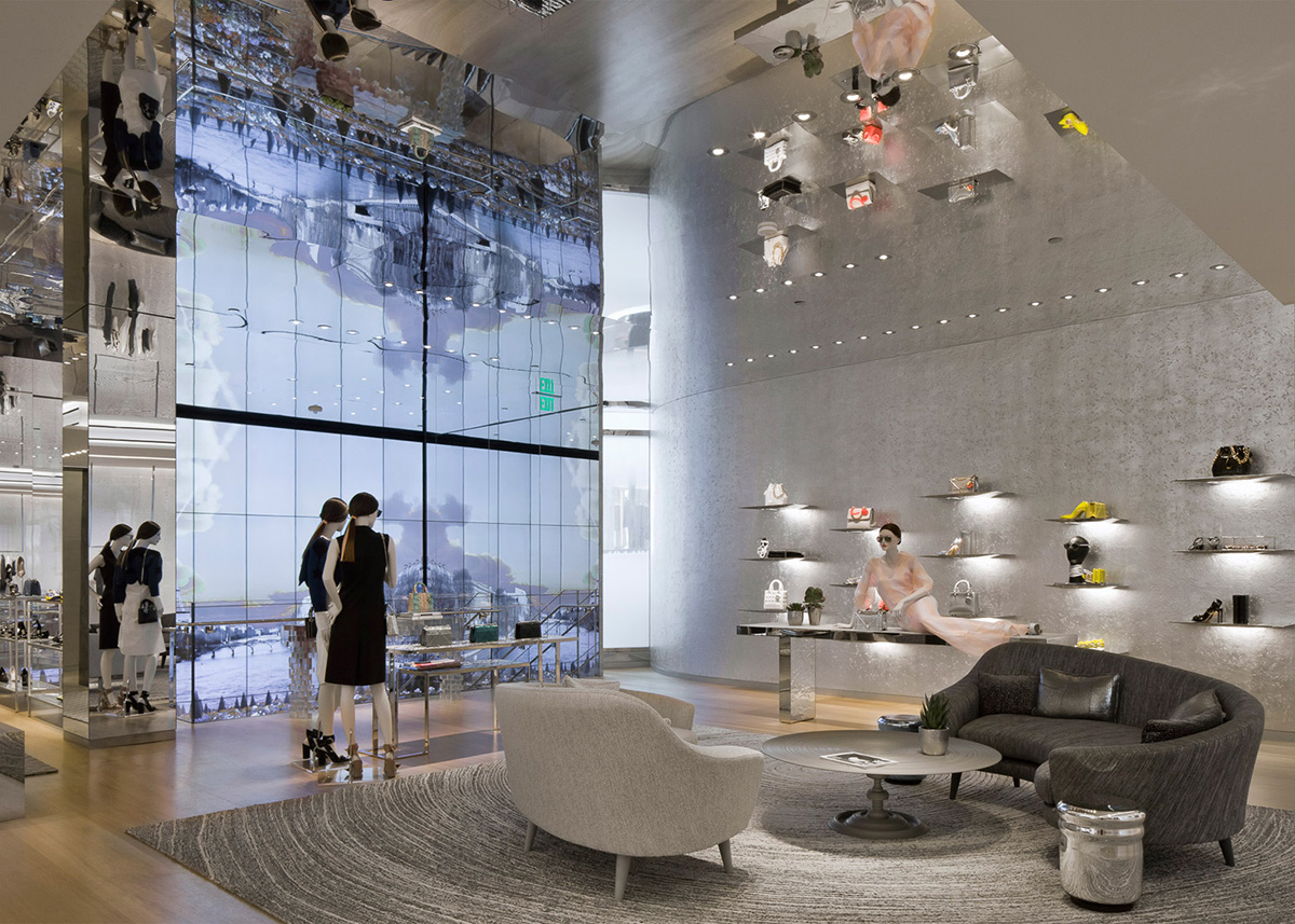 The New Dior Shop In Miami is shining in curved panels designed by Barbarito Bancel Architectes