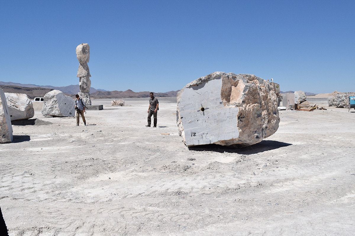 Swiss artist Ugo Rondinone erects seven colossal stones in the Nevada Desert