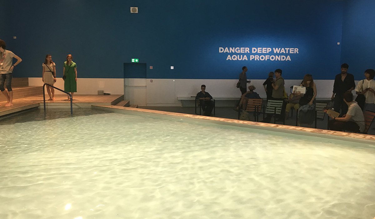 Australia Pavilion installs a huge pool addressing to healing racial and cultural division in Venice