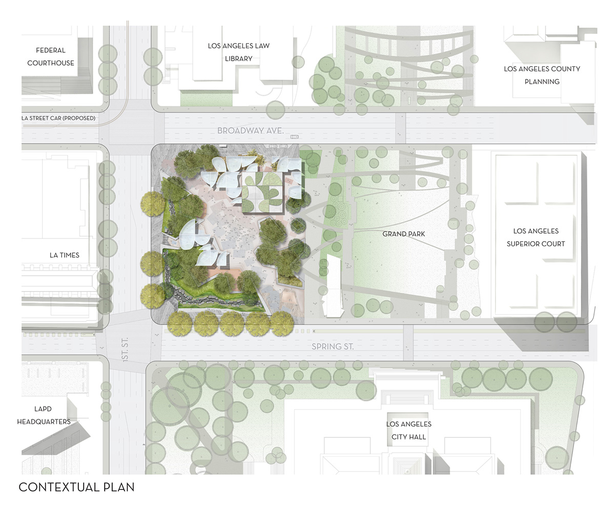 Los Angeles City selected OMA, MLA, + IDEO to design FAB Park in Downtown LA