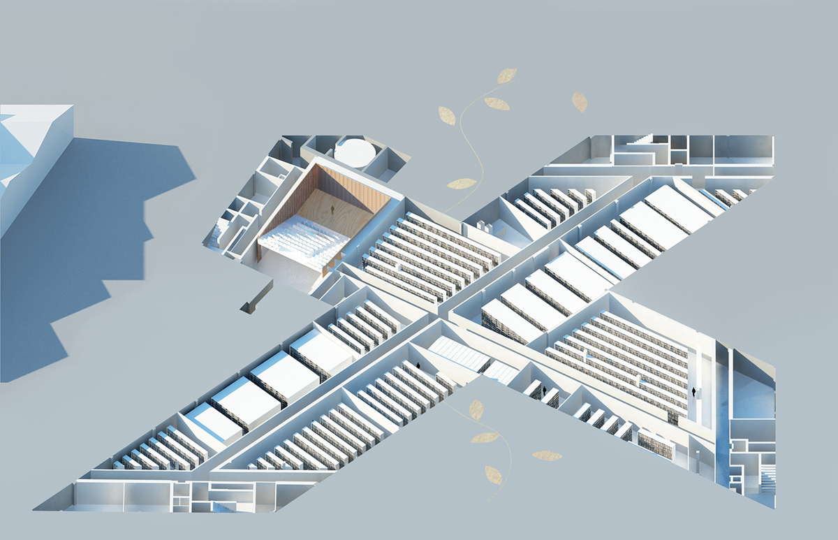 OMA’s cross-shaped Bibliothèque Alexis de Tocqueville set to open in January 2017 in France