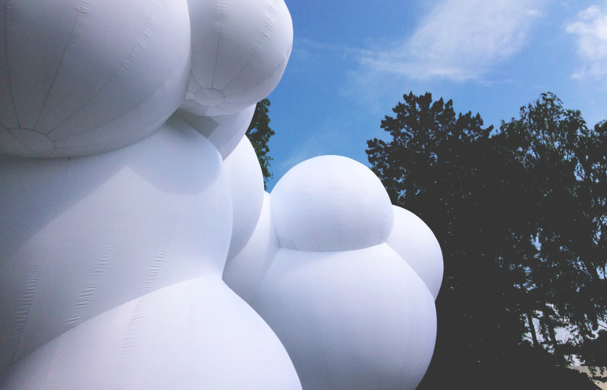 BIG installs a bubble-like cloud pavilion for three Danish Institutions