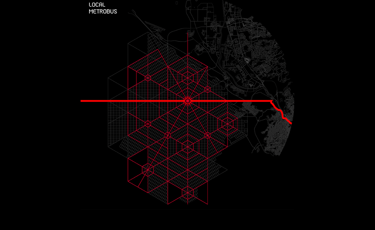 Fernando Romero envisions Mexico and USA Border with Border City over hexagonal layout