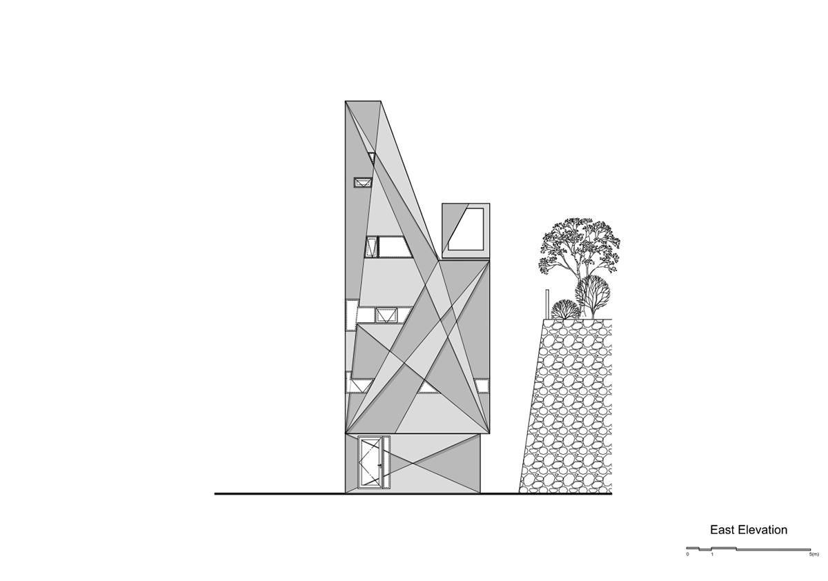 Moon Hoon completes Dogok Maximum mixed-use narrow house in Seoul with randomly drawn windows