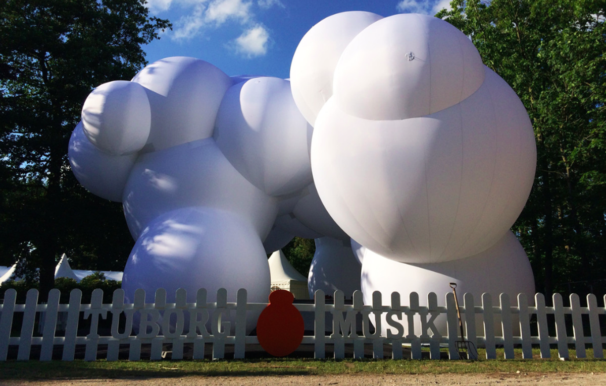 BIG installs a bubble-like cloud pavilion for three Danish Institutions