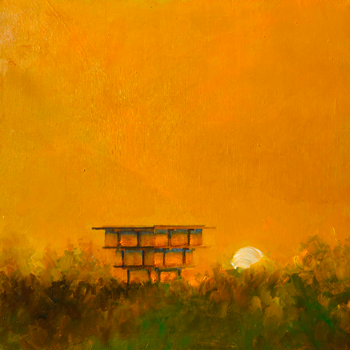 Chilean house comprises concentric and non-directional structure wrapped by four rigid frames