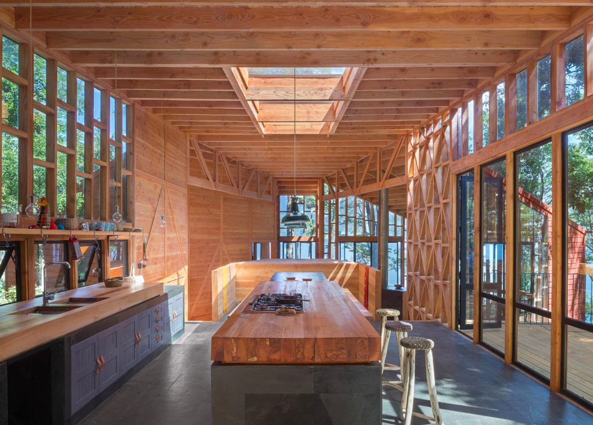 Sebastian Irarrazaval completes snake-shaped 2Y House in Chile’s wild forests