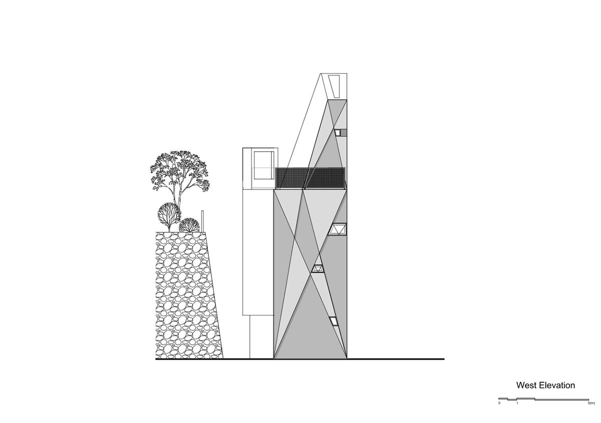 Moon Hoon completes Dogok Maximum mixed-use narrow house in Seoul with randomly drawn windows