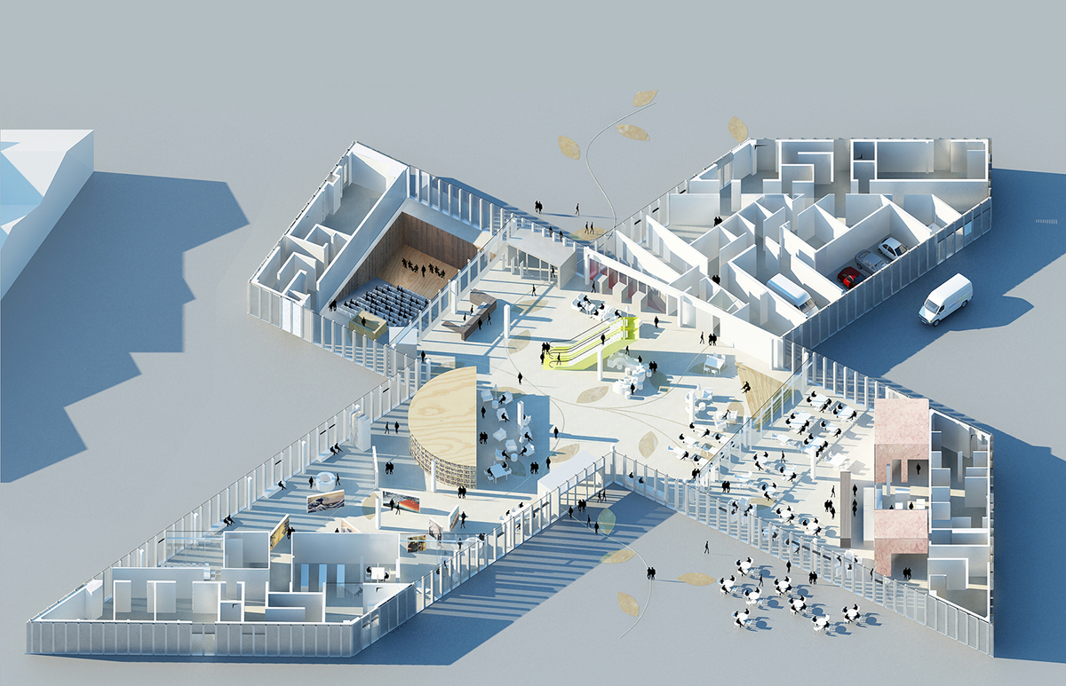 OMA’s cross-shaped Bibliothèque Alexis de Tocqueville set to open in January 2017 in France