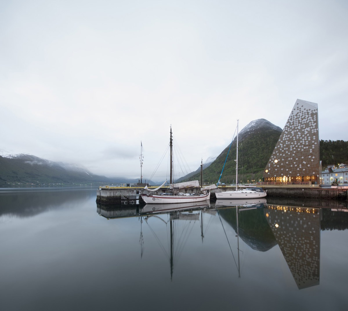 Reiulf Ramstad Arkitekter completes Norwegian Mountaineering Center with patterned facade