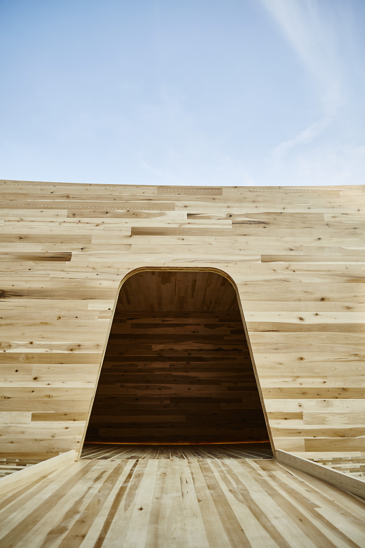 Alison Brooks Architects installs a flying smile-shaped arc at London Design Festival