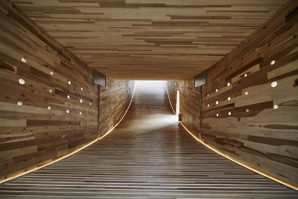 Alison Brooks Architects installs a flying smile-shaped arc at London Design Festival