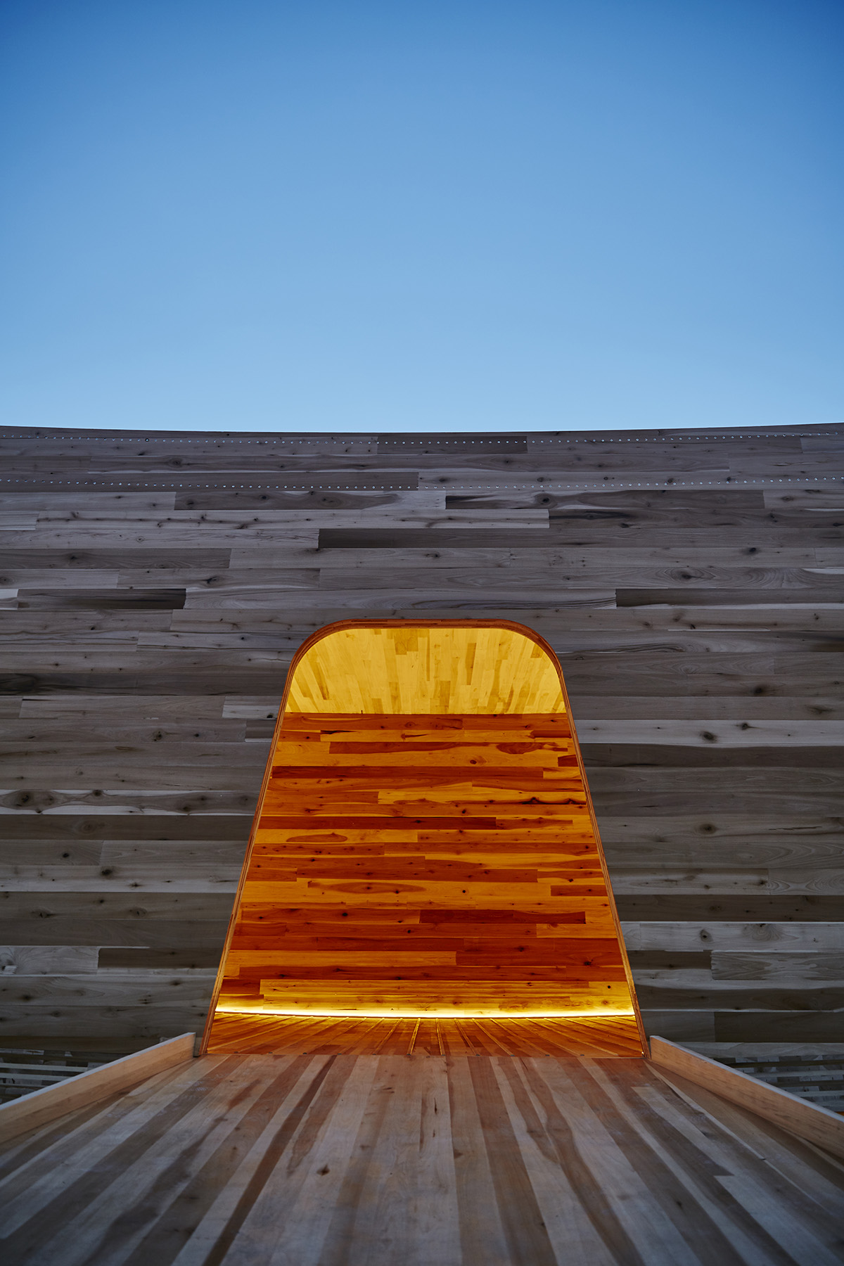 Alison Brooks Architects installs a flying smile-shaped arc at London Design Festival