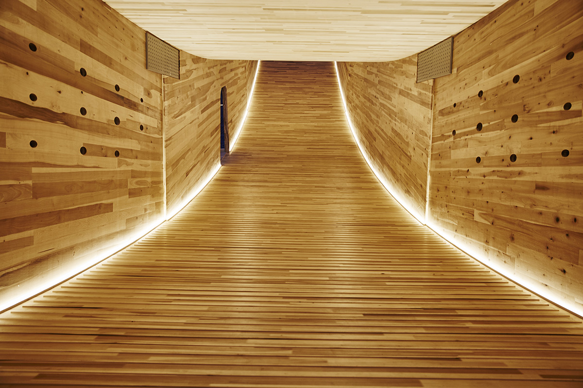 Alison Brooks Architects installs a flying smile-shaped arc at London Design Festival