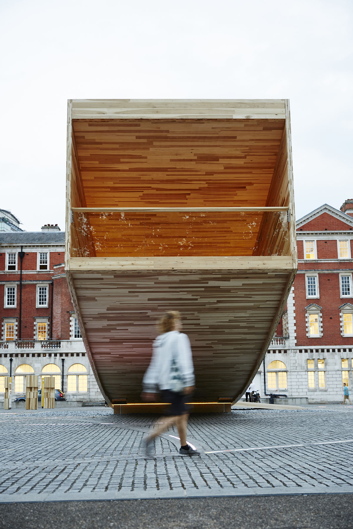 Alison Brooks Architects installs a flying smile-shaped arc at London Design Festival