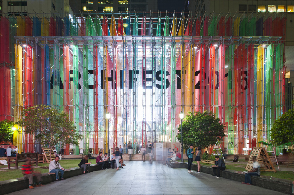 DP Architects’ techno-coloured pavilion affects people’s physiological responses, set for Archifest