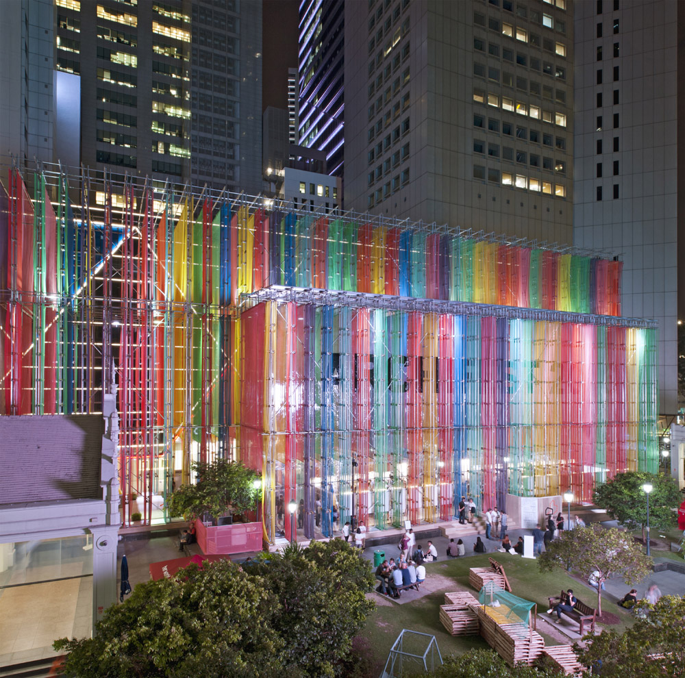 DP Architects’ techno-coloured pavilion affects people’s physiological responses, set for Archifest