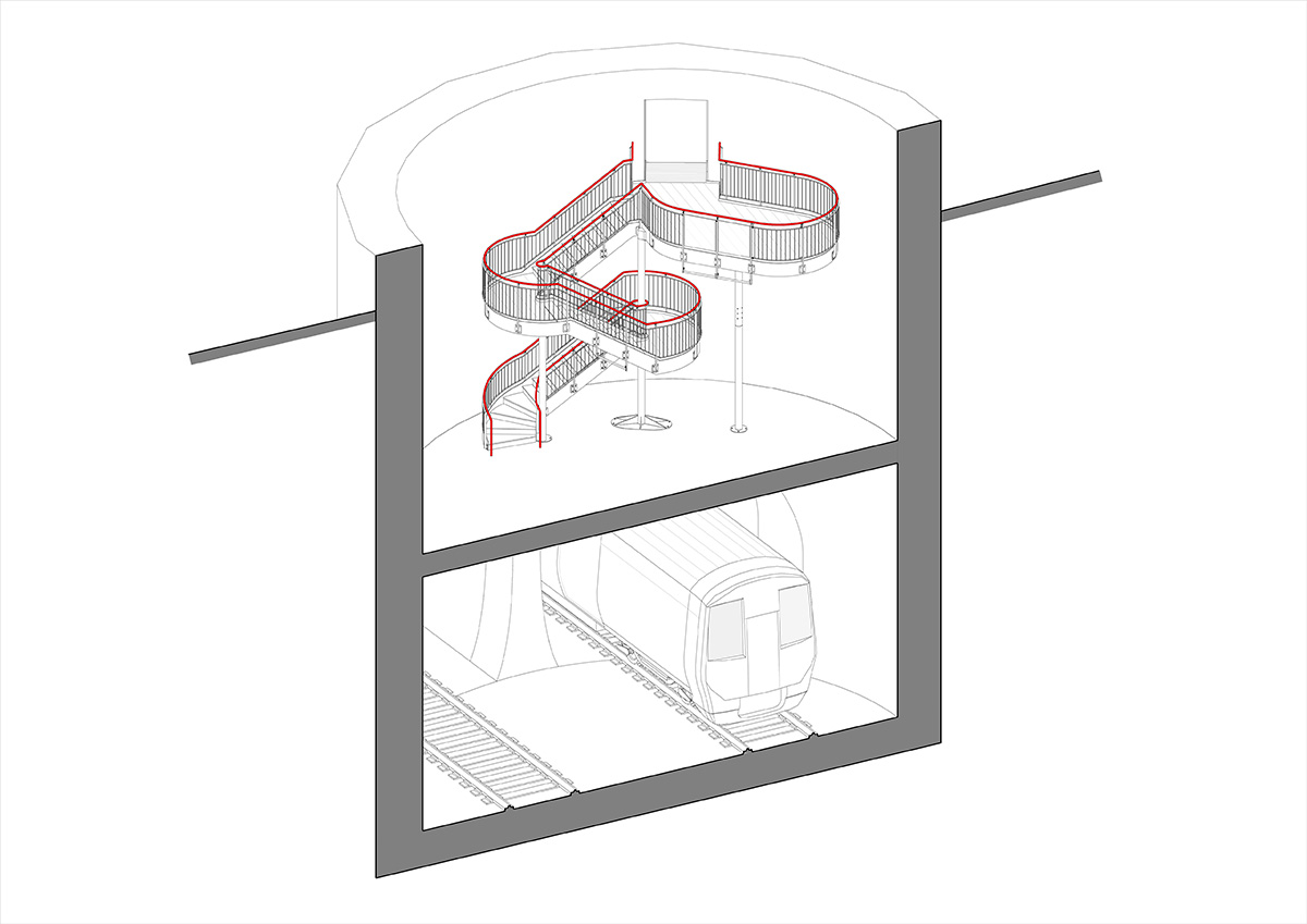 Tate Harmer creates a sculptural staircase for the Brunel Museum in London