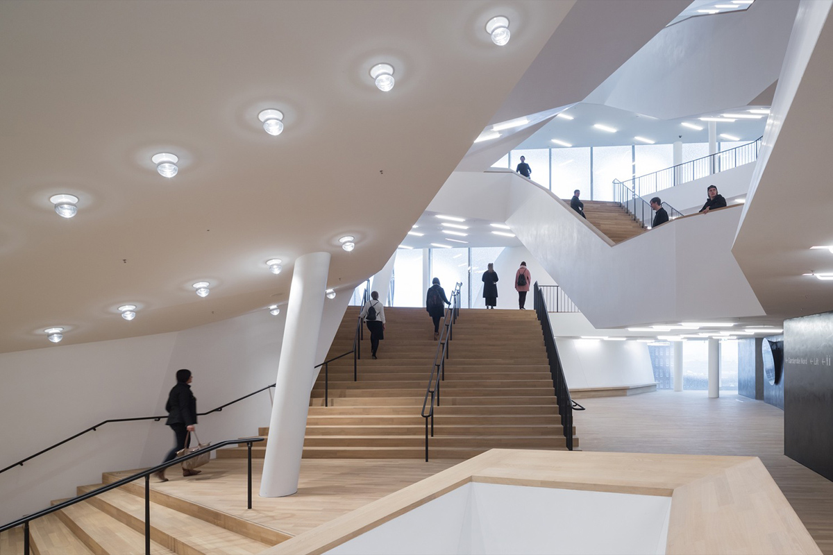The Plaza of the Elbphilharmonie by Herzog&de Meuron officially opened to public in Hamburg