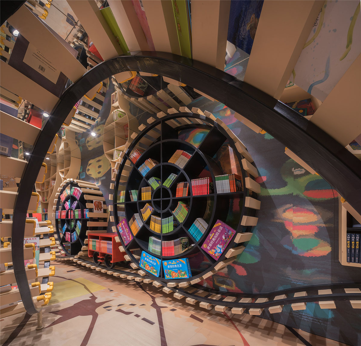 Li Xiang creates Zhongshuge Hangzhou, a forest of books theatrically arranged in China