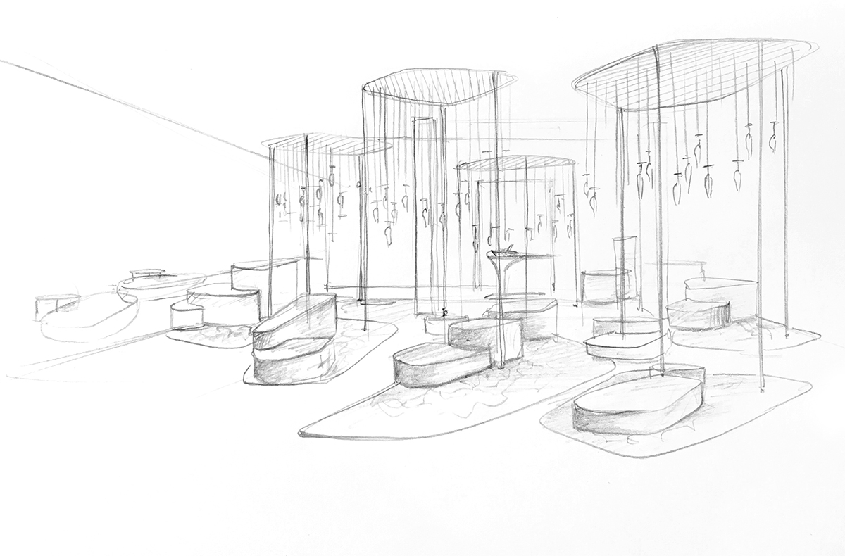 Perrier-Jou&euml;t&rsquo;s bioresponsive garden invites you to a dramatic space where champagne is served